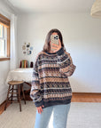 The Brown Toned Pattern Sweater (XL)
