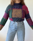 The Rolled Neck Patchwork Sweater (M)