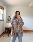 The Denim Floral Quilted Reversible Jacket (L)