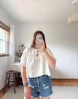 The Boutique Tie Peplum Top (S)