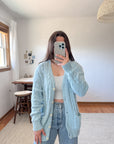 The Sky Blue Cable Knit Cardigan (M)