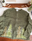 The Green Tree Zip Up Cardigan (M)