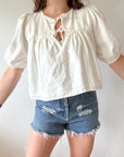 The Boutique Tie Peplum Top (S)
