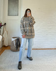 The Neutral & Blue Geometric Sweater (L)