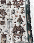 The Woodland Birdhouse Tapestry Blanket