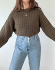 The Textured Olive Bookstore Sweater (XL)