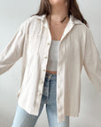 The Cream Corduroy Button Up (M)