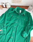 The Bright Green Corduroy Button Up (L)