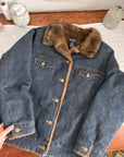 The Faux Fur Lined Denim Coat (M)