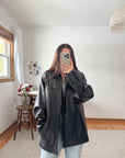 The Edgy Black Leather Jacket (M)