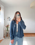 The Blue Speckled Button Cardi/ Sweater (M)
