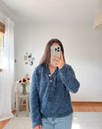 The Blue Speckled Button Cardi/ Sweater (M)