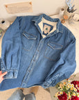 The Dark Wash Fuzzy Lined Shacket (M)