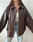 The Chocolate Brown Leather Jacket (XL)