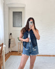 The Deep Wave Denim Vest (S)