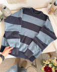 The Two Toned Blue Striped Sweater (M)