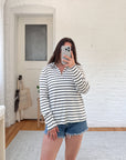The Sailor Striped Quarter Zip (L)