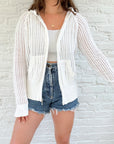The Crochet Sand Dollar Zip Up (XL)