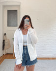 The Crochet Sand Dollar Zip Up (XL)