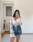 The Cropped Lace Shore Top (M)