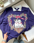 The Purple Kitten Crewneck (2X)