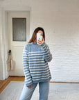 The Steel Blue Striped Mockneck (L)