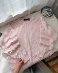 The Pale Pink Textured Sweater (L)
