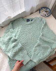 The Turquoise Textured Sweater (L)