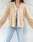 The Terry Cloth Butter Yellow Button Up (M)