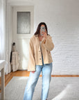 The Terry Cloth Butter Yellow Button Up (M)