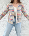 The Crochet Striped Cardigan (M)
