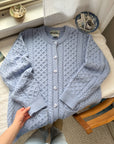 The Periwinkle Fisherman Cardigan (L)