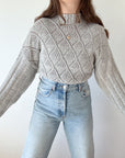 The Speckled Rain Mock Neck Sweater (L)
