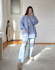 The Periwinkle Fisherman Cardigan (L)