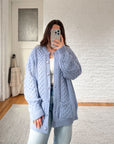 The Periwinkle Fisherman Cardigan (L)