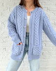 The Periwinkle Fisherman Cardigan (L)