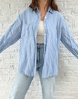 The Baby Blue Gingham Button Up (L)