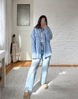 The Baby Blue Gingham Button Up (L)