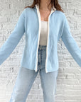 The Sky Blue Zipper Cardigan (M)