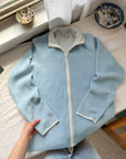 The Sky Blue Zipper Cardigan (M)