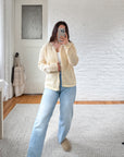 The Pale Yellow Crochet Cardigan (L)