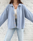 The Periwinkle Boxy Button Up (XL)