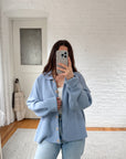 The Periwinkle Boxy Button Up (XL)