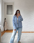 The Periwinkle Boxy Button Up (XL)