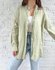 The Sage Linen Button Up (M)