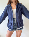 The Navy Striped Zip Up (XL)