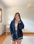 The Navy Striped Zip Up (XL)