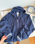The Navy Striped Zip Up (XL)