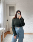 The Forest Green Irish Cable Knit Sweater (S)