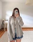 The Grey Speckled Cardigan (M)